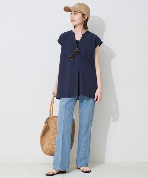 SLOBE IENA パンツ LE DENIM スリムフレアレングス レディース