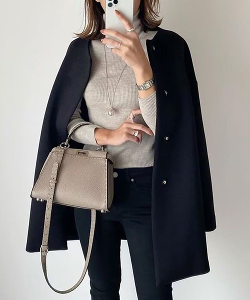 「Doula Doula」 ノーカラーコート L ベージュ レディース_画像2