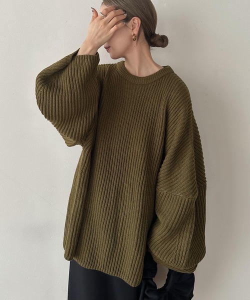 select MOCA by son」 長袖ニット FREE カーキ レディース : ZOZOTOWN