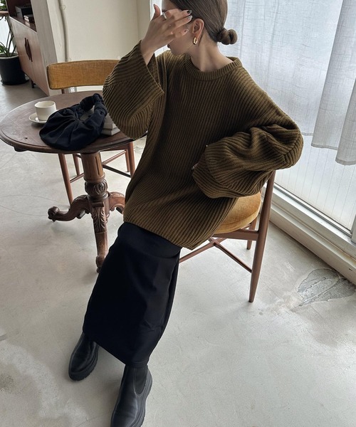 select MOCA by son」 長袖ニット FREE カーキ レディース : ZOZOTOWN