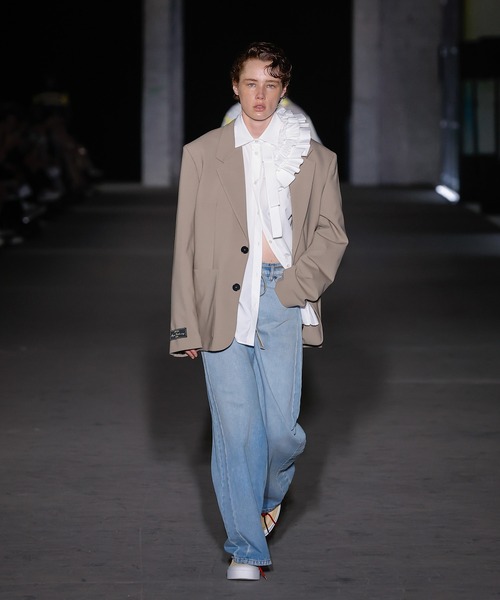 MSGM（エムエスジーエム） ブラウス シャツ アシンメトリー ティアード
