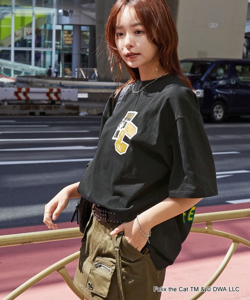 tシャツ ＦＥＬＩＸロゴロンＴ レディース MONO-MART tシャツ 「FELIX」別注 ヴィンテージライク