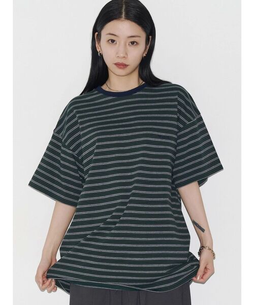 tシャツ 「VEQUM」HIGH GAUGE BORDER SHORT T SHIRT レディース VEQUM】HIGH GAUGE BORDER SHORT T SHIRT（Tシャツ/カットソー