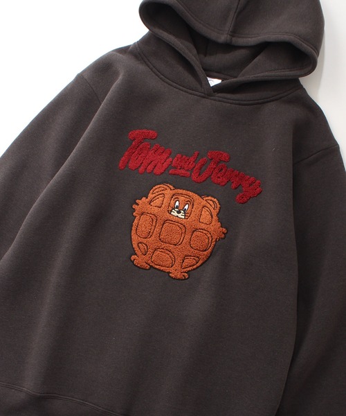 TOM&JERRY」 プルオーバーパーカー L スミクロ レディース