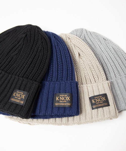 KNOX（ノックス） ニット帽 ニットキャップ リブニットワッチ メンズ