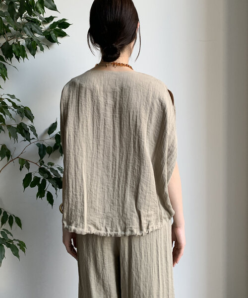 DouDou ベスト ジレ 「WEB限定」リネンライクジレ レディース