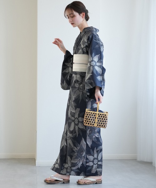 utatane 浴衣 正絹浴衣3点セット 杉紬工房 赤城座繰織 浴衣+正絹