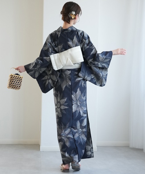 美品utatane浴衣S utatane 浴衣 手染め注染浴衣3点セット utatane×注染工房 赤坂紬