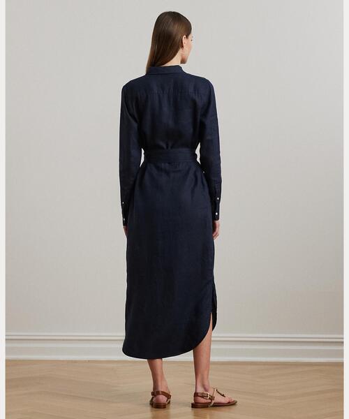 【美品】LAUREN RARPH LAUREN シャツワンピース LAUREN RALPH シャツワンピース リネン シャツドレス : ZOZOTOWN