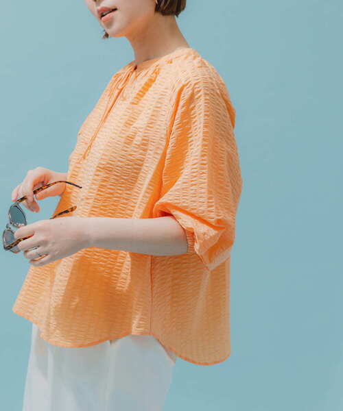 F by ROSSO　サッカーボリュームスリーブブラウス URBAN RESEARCH ROSSO｜F by ROSSO サッカーボリュームスリーブ