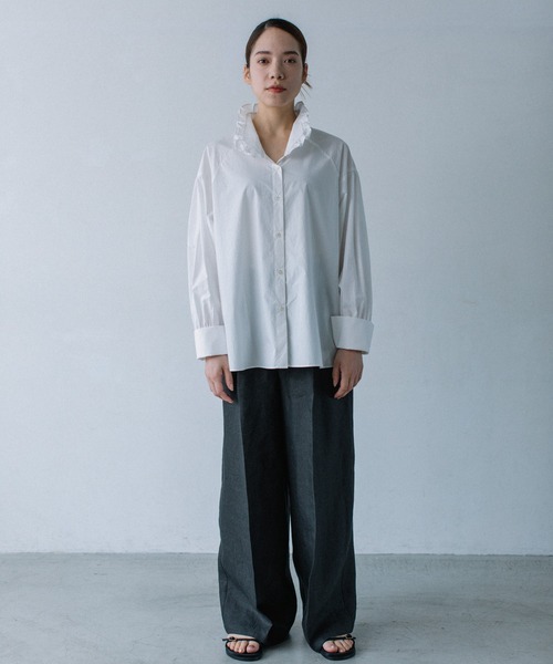 Liyoca◆長袖ブラウス/FREE/コットン/BLK/無地/M2102 Liyoca 「Liyoca」 長袖ブラウス FREE ブラック レディース