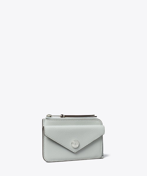*Tory Burch* ロゴレザーカードケース ジッパー Tモノグラム レザー ジップカードケース: レディース カード