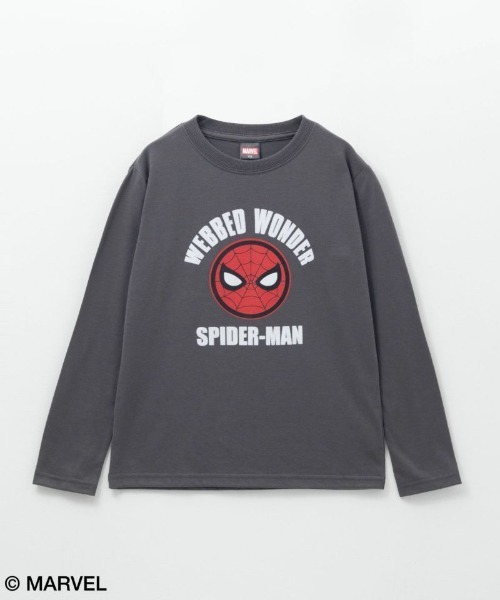 Disney（ディズニー） tシャツ MARVEL スパイダーマン フロッキー長袖T
