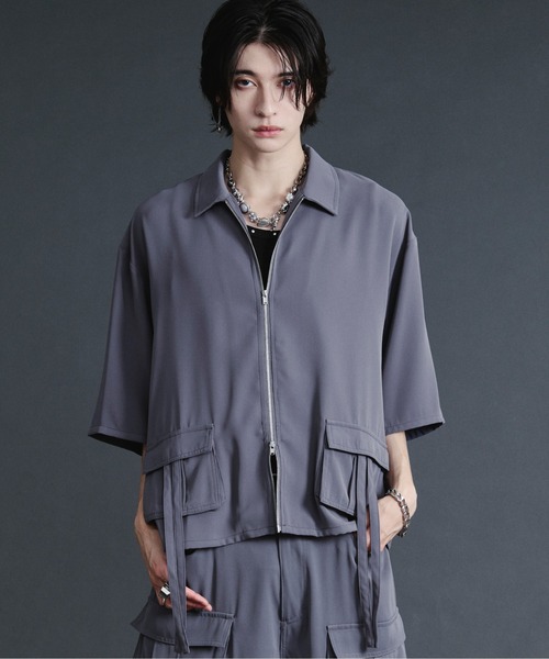 Ellno Loset（エルノロゼット） シャツ 半袖 ダブルジップカーゴ
