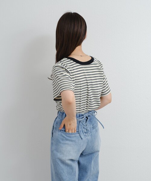 ◼️②専用です　　ShachiSHOP(☆w☆) Kastane tシャツ B ボーダーチビTEE レディース : ZOZOTOWN