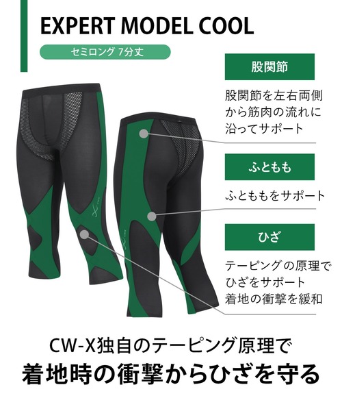 CW-X レギンス スポーツタイツ 7分丈 クールタイプ メンズ : ZOZOTOWN