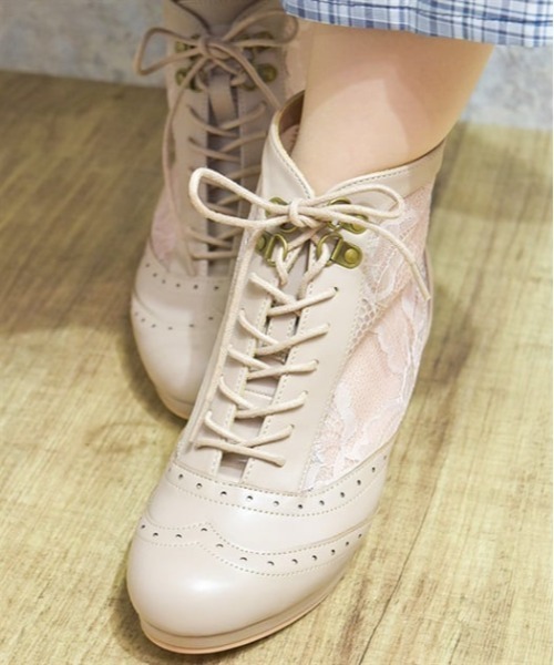 axes femme（アクシーズ ファム） ブーツ チュールレースアップブーツ