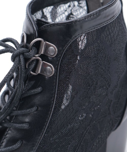 最終値下げ　新品未使用タグ付アクシーズファムポエティックレースアップブーツ黒M レースアップリボンブーツ（ブーツ）｜axes femme（アクシーズファム