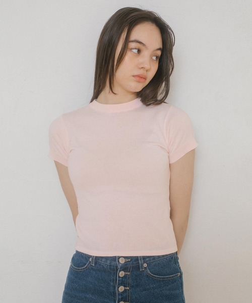 「TINA：JOJUN」 半袖ニット M クリーム レディース_画像9