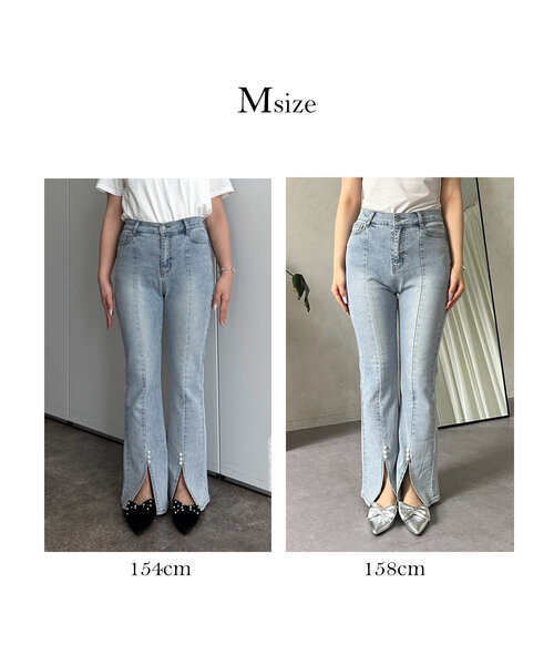 「prose verse」 ブーツカットデニムパンツ LARGE サックスブルー レディース