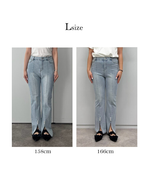 「prose verse」 ブーツカットデニムパンツ LARGE サックスブルー レディース