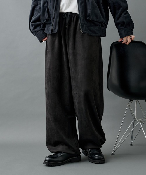 スウェットパンツ ジャージ シンセティックスエードドロストワイドパンツ メンズ | COLONY 2139 | 01