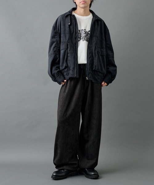 スウェットパンツ ジャージ シンセティックスエードドロストワイドパンツ メンズ | COLONY 2139 | 12