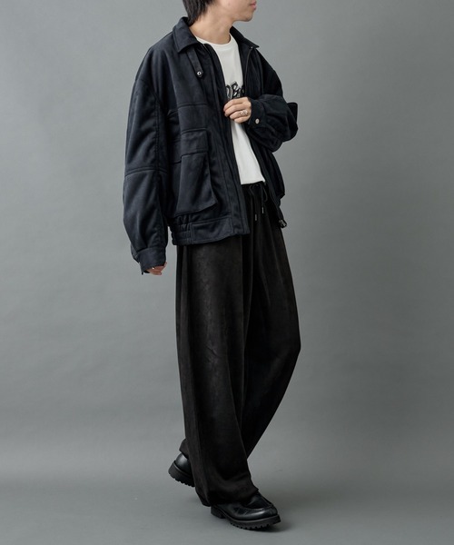 スウェットパンツ ジャージ シンセティックスエードドロストワイドパンツ メンズ | COLONY 2139 | 15