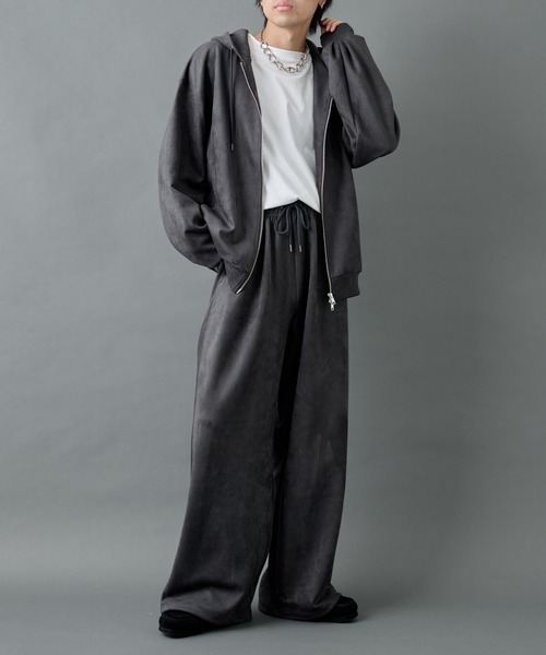 スウェットパンツ ジャージ シンセティックスエードドロストワイドパンツ メンズ | COLONY 2139 | 20