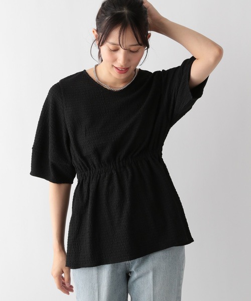 「GLOBAL WORK」 半袖チュニック LARGE アイボリー レディース