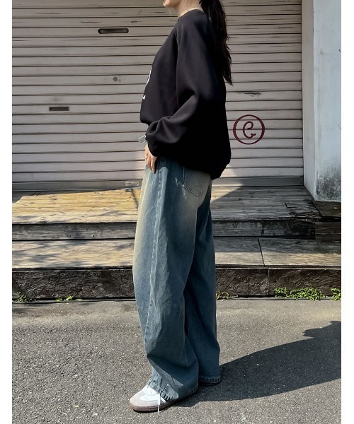 「Re:EDIT」 長袖カットソー LARGE ベージュ レディース