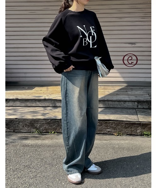 「Re:EDIT」 長袖カットソー LARGE ベージュ レディース