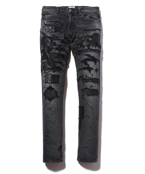 CRIMIE（クライミー） ダメージ加工デニムパンツ X-LARGE ブラック