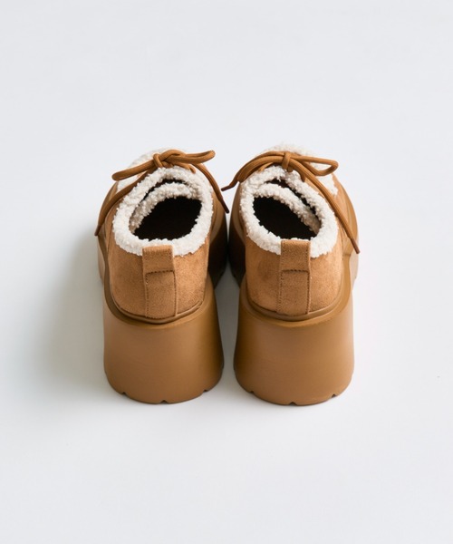 OLIVE des OLIVE ブラウン厚底シューズ Lサイズ OLIVE des OLIVE（オリーブデオリーブ） スニーカー サテンリボン厚底