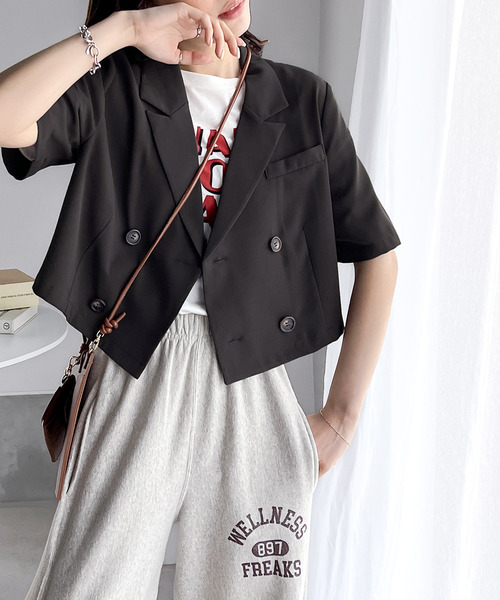 「RIRIYANO」 テーラードジャケット MEDIUM ブラック レディース_画像2