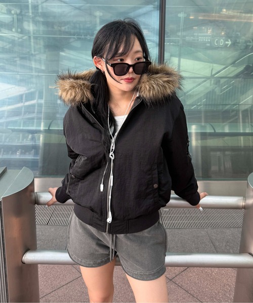 ma1 ma-1 3wayフェイクファーフードMA1 メンズ レディース : ZOZOTOWN