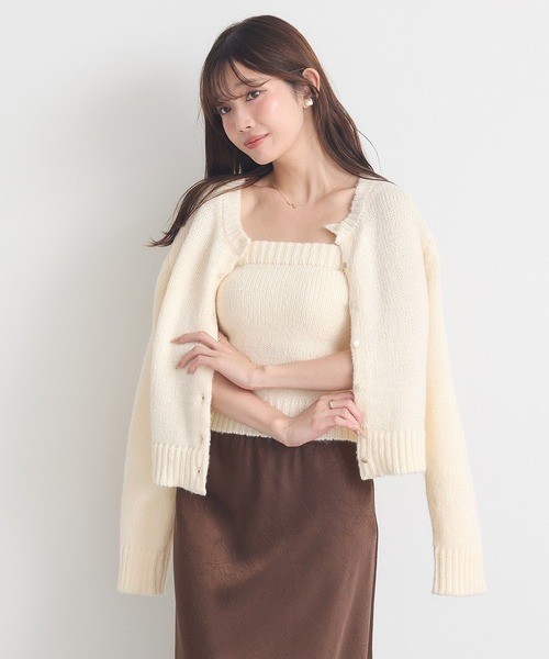 chestyフラワースパンコールカーデ 新品未使用】♡chesty♡フラワービジュースパンコールカーディガン