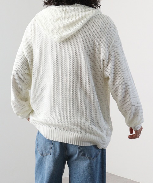 「SUGGESTION」 ジップアップパーカー M オフホワイト メンズ_画像4