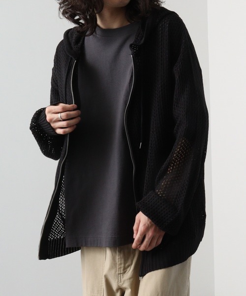 「SUGGESTION」 ジップアップパーカー M オフホワイト メンズ_画像6