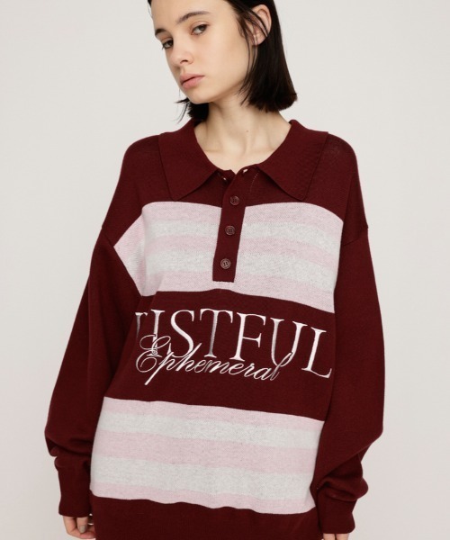 SLY（スライ） ポロシャツ ポロ FRONT LOGO POLO TOPS フロント ロゴ