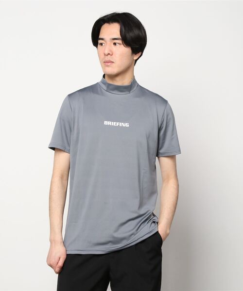 BRIEFING グレー 半袖 モックネックシャツ L BRIEFING（ブリーフィング） 半袖Tシャツ L ブラック メンズ