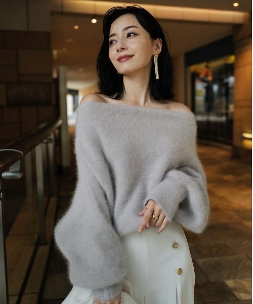 anuans 長袖ニットセーター anuans（アニュアンス） 長袖ニット FREE グレー系その他 レディース