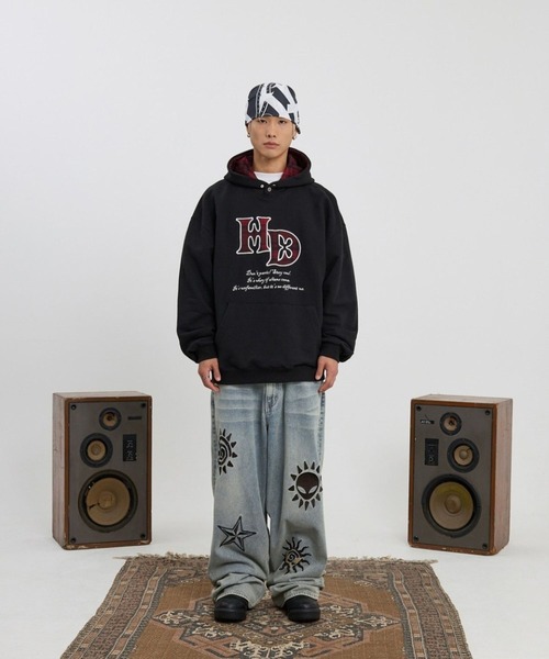 HOODHOOD パーカー 「UNISEX」HOODHOOD／チェックアップリケフード