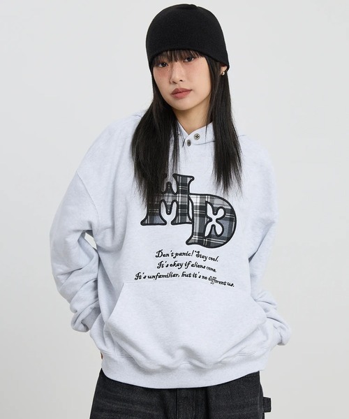 HOODHOOD パーカー 「UNISEX」HOODHOOD／チェックアップリケフード