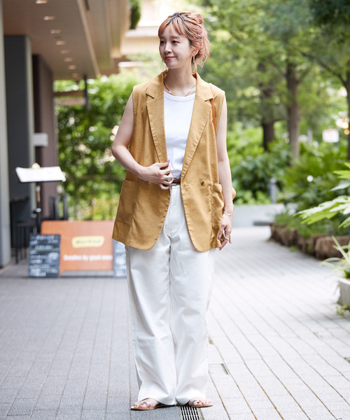 「B.C STOCK」 「Simplicite」ベスト FREE ネイビー レディース_画像2