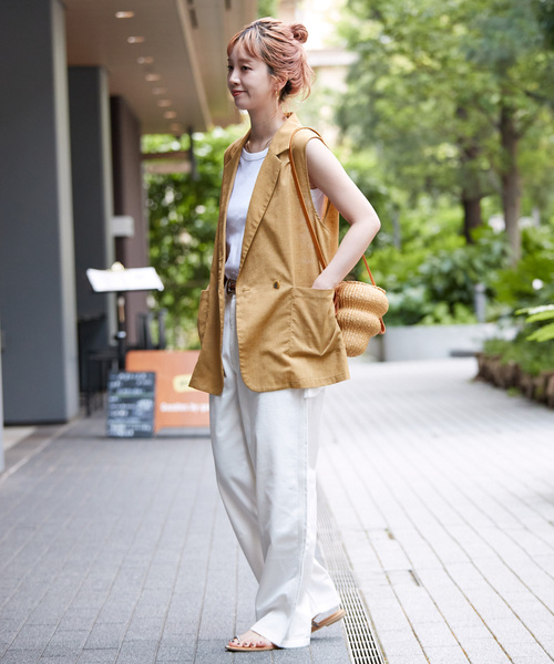 「B.C STOCK」 「Simplicite」ベスト FREE ネイビー レディース_画像3