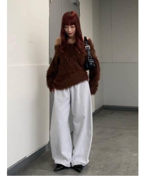 SLY（スライ） ニット セーター BIG SHAGGY BUTTON RIB TOPS ビッグ