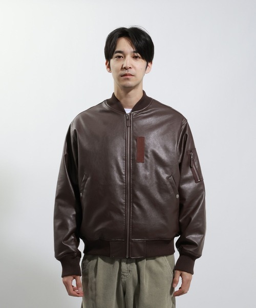 BAYFLOW（ベイフロー） ブルゾン アウター ヴィンテージライクPUレザー