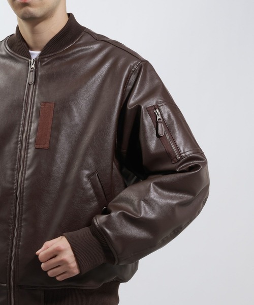 即発送 完売品 BESLOW カシミヤ レザージャケット BAYFLOW（ベイフロー） ブルゾン アウター ヴィンテージライクPUレザー