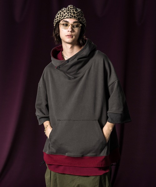 「glamb」 プルオーバーパーカー S チャコール メンズ_画像2